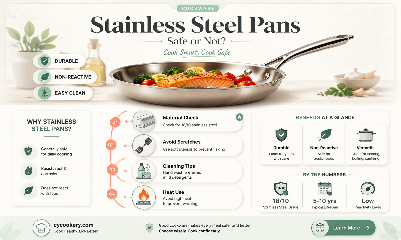are 18 10 stainless steel pans safe