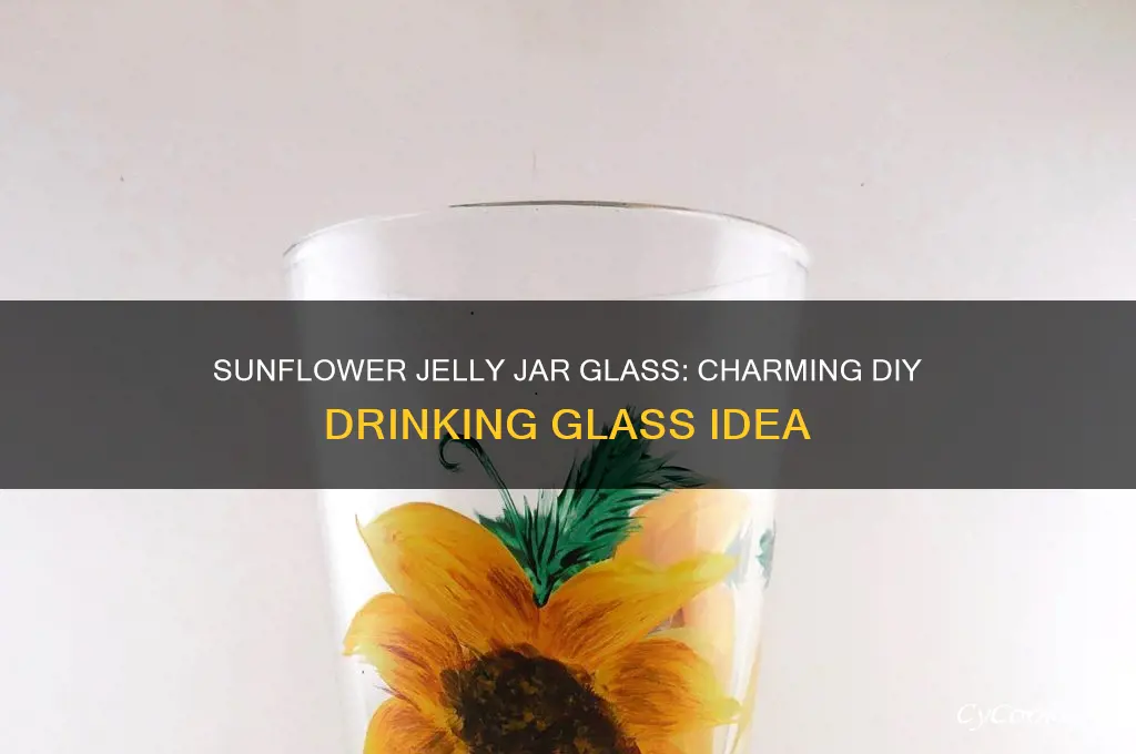 sunflower jelly jar drinking glass