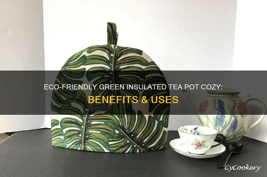 tea pot isulated cozy green