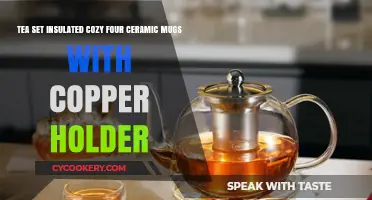 Elegant Tea Set: Insulated Cozy Mugs & Copper Holder for Warmth