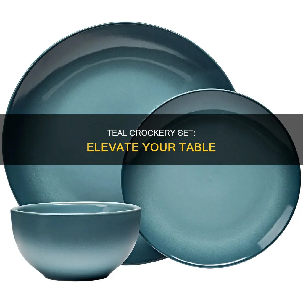 teal crockery set