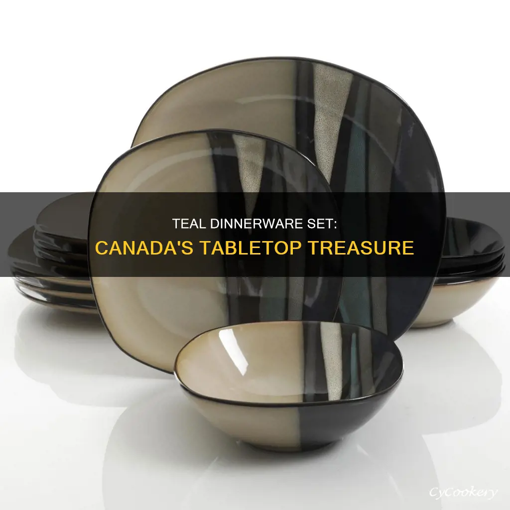 teal dinnerware set canada