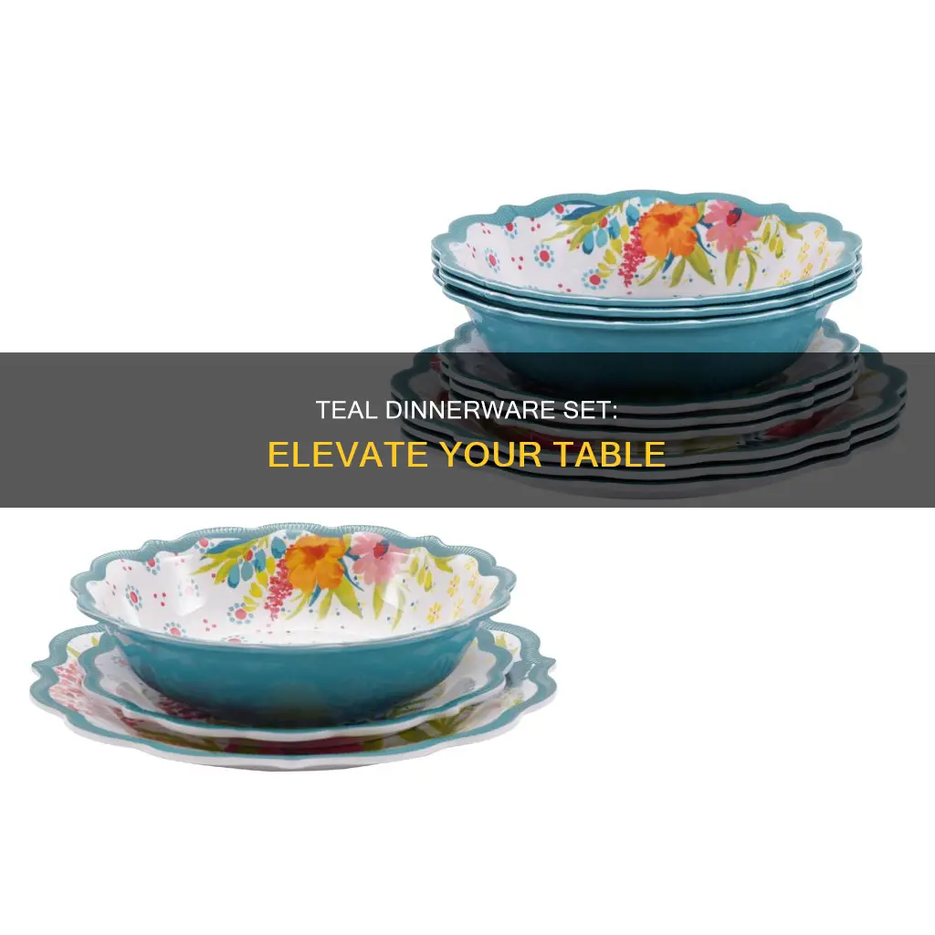 teal dinnerware set