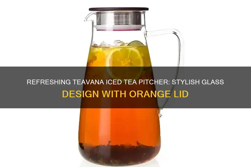 teavana iced tea glass pitcher with orange lid