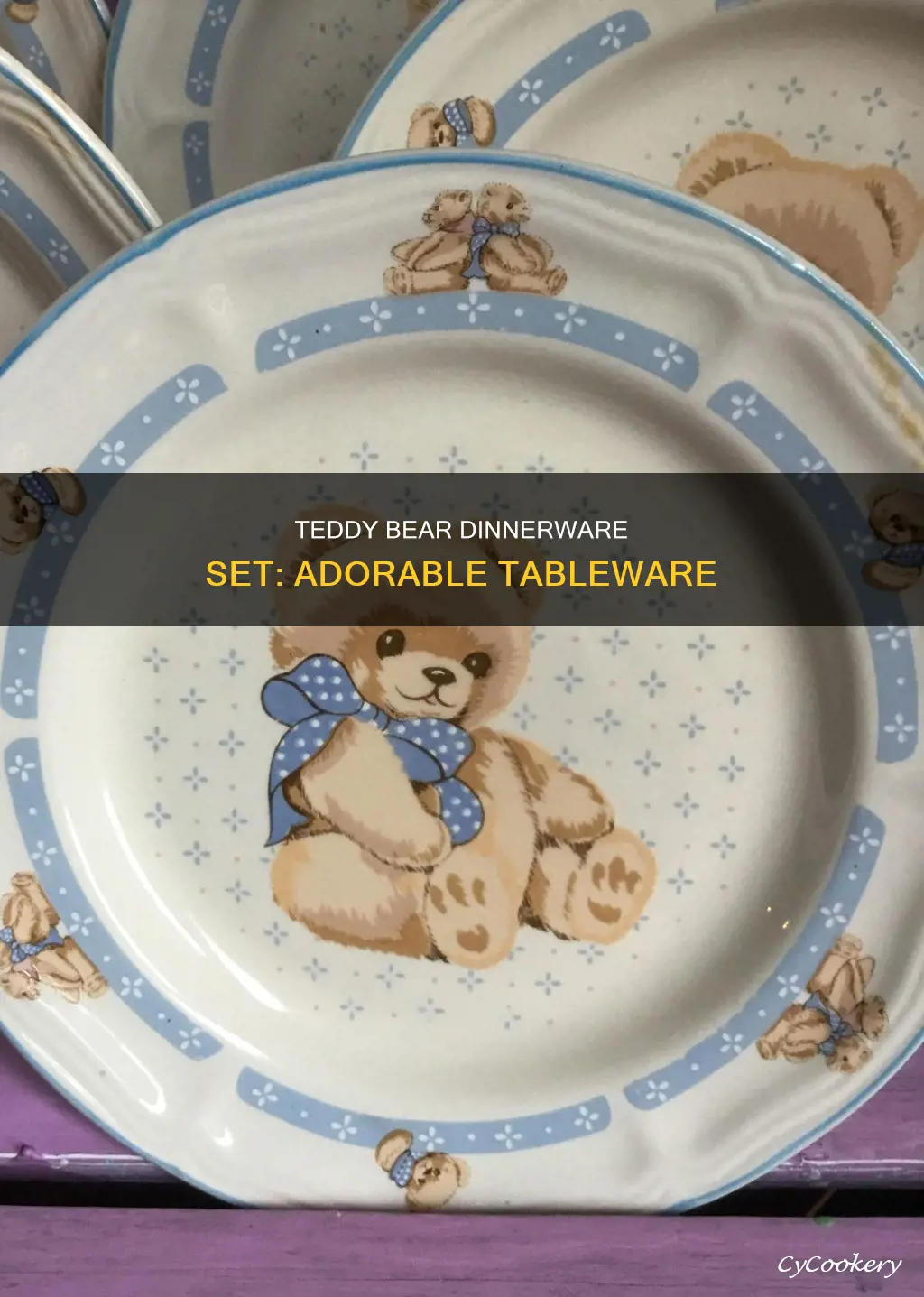 teddy bear dinnerware set