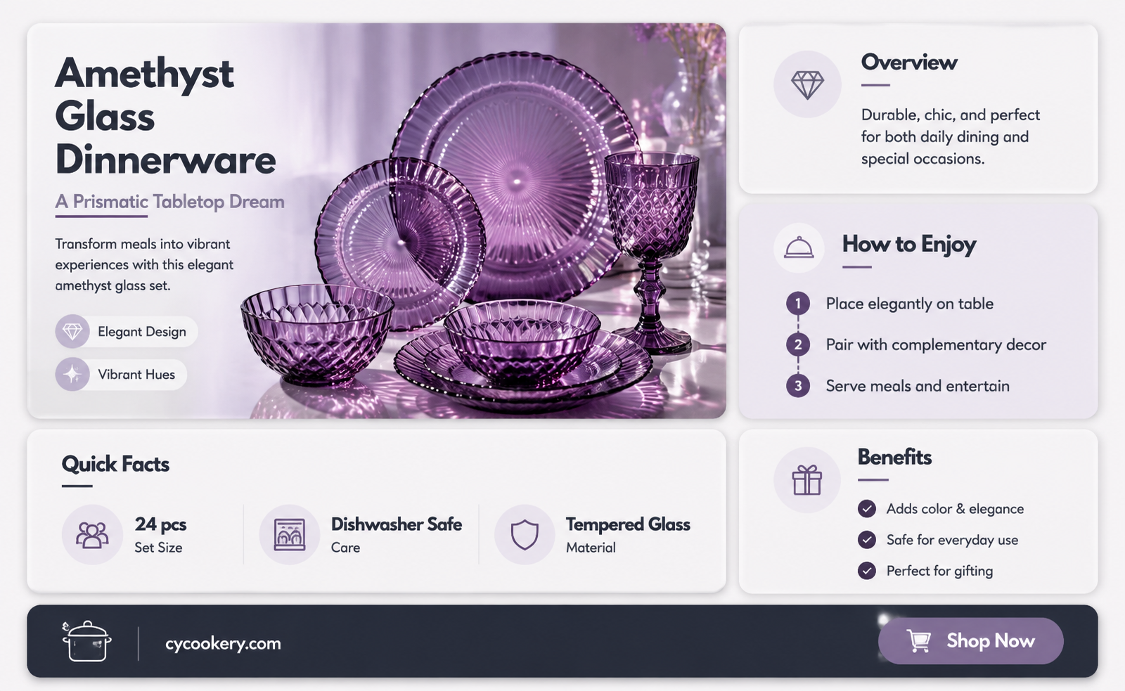 amethyst glass dinnerware set