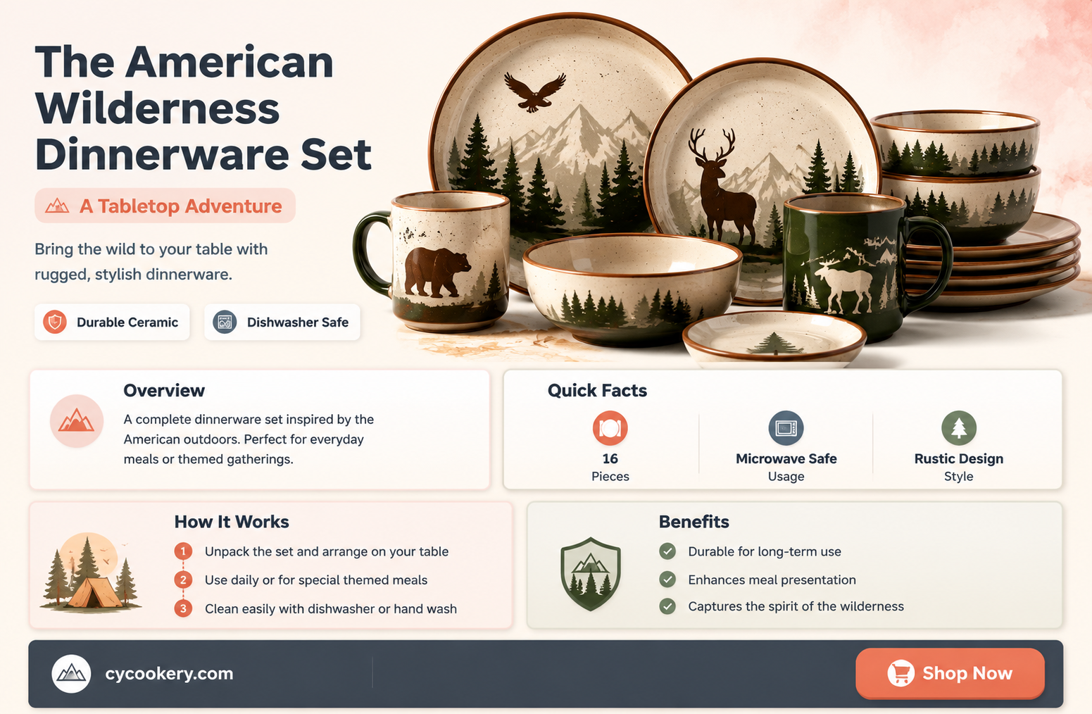 american wilderness dinnerware set