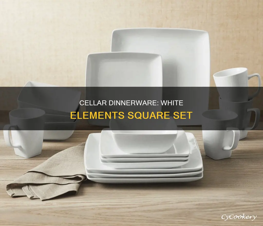 the cellar dinnerware white elements square 42 piece set