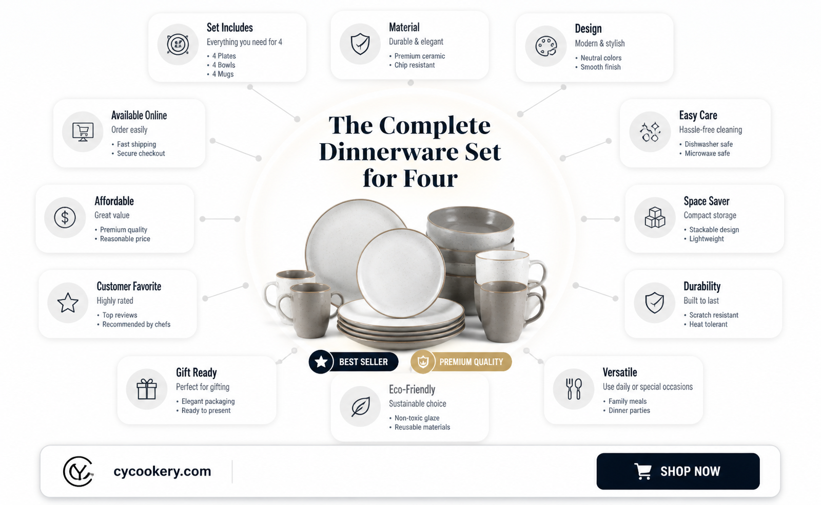 4 person dinnerware set