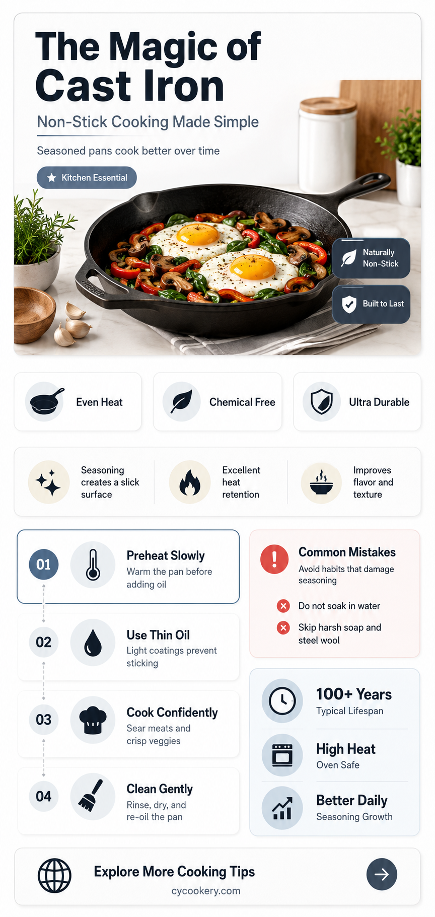 are cast iron pans non stick