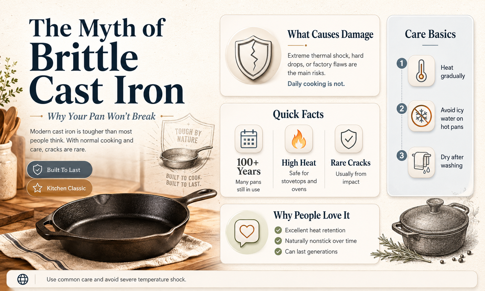 are cast iron pans brittle