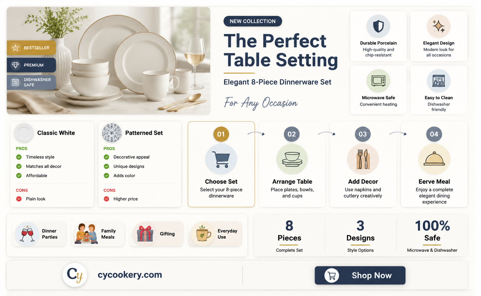8 place dinnerware set