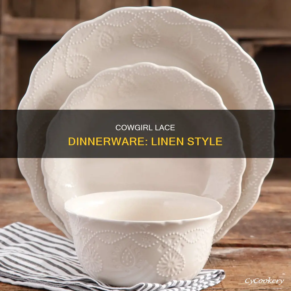 the pioneer woman cowgirl lace 12 piece dinnerware set linen