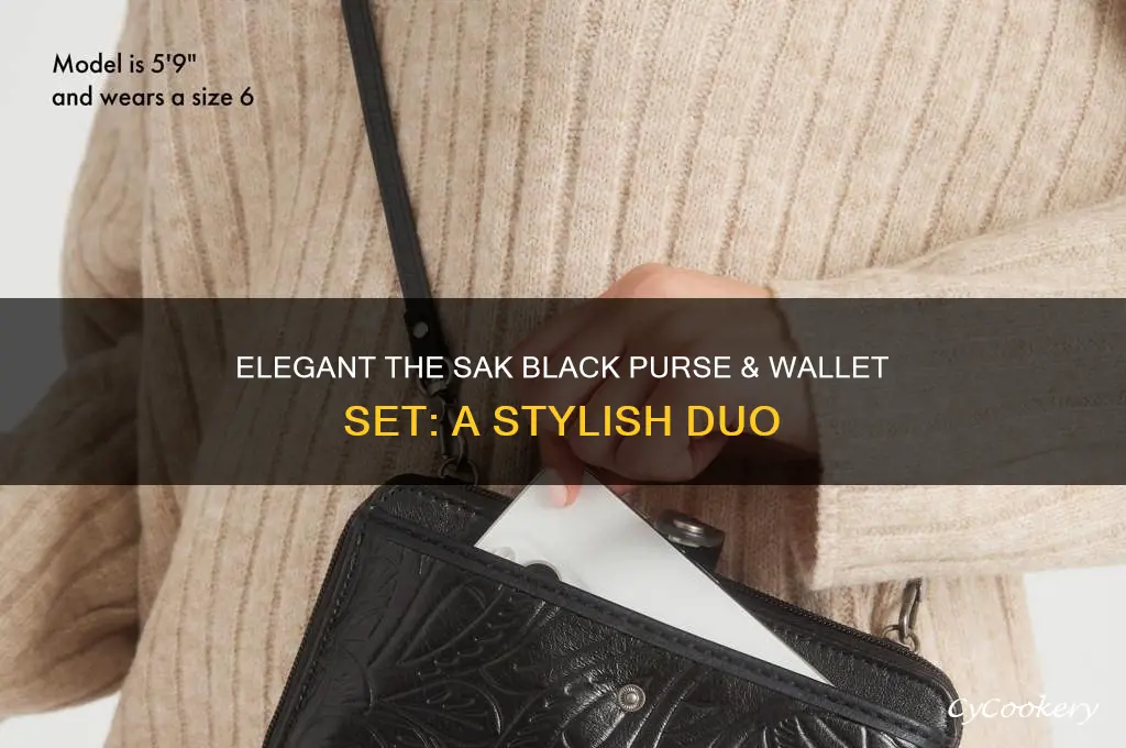 the sak black purse with wallet set