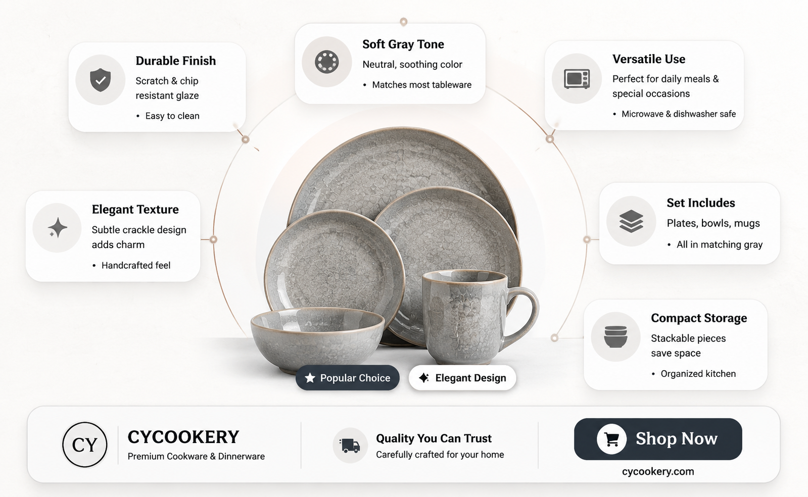 alta crackle glaze dinnerware set light gray