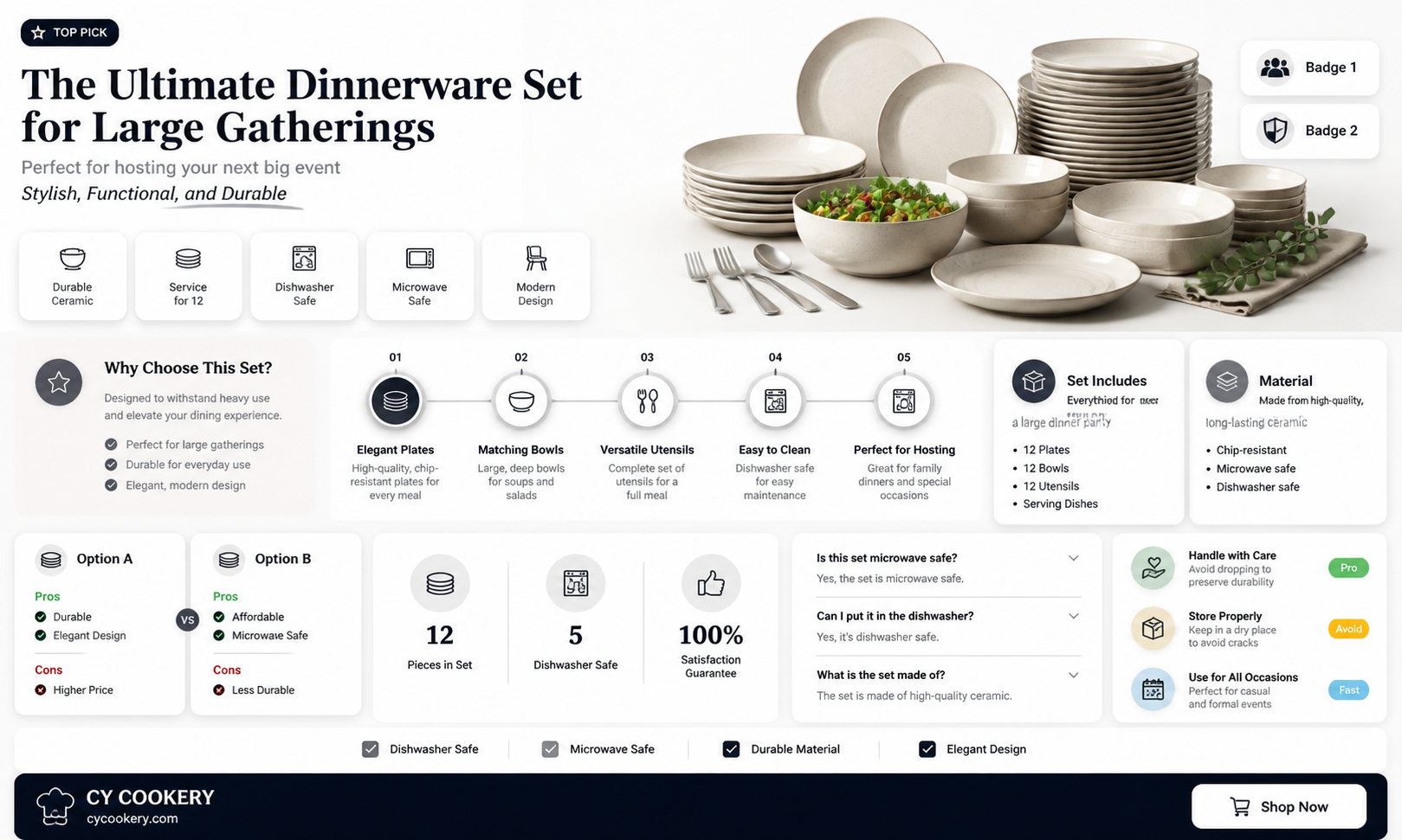 20 person dinnerware set