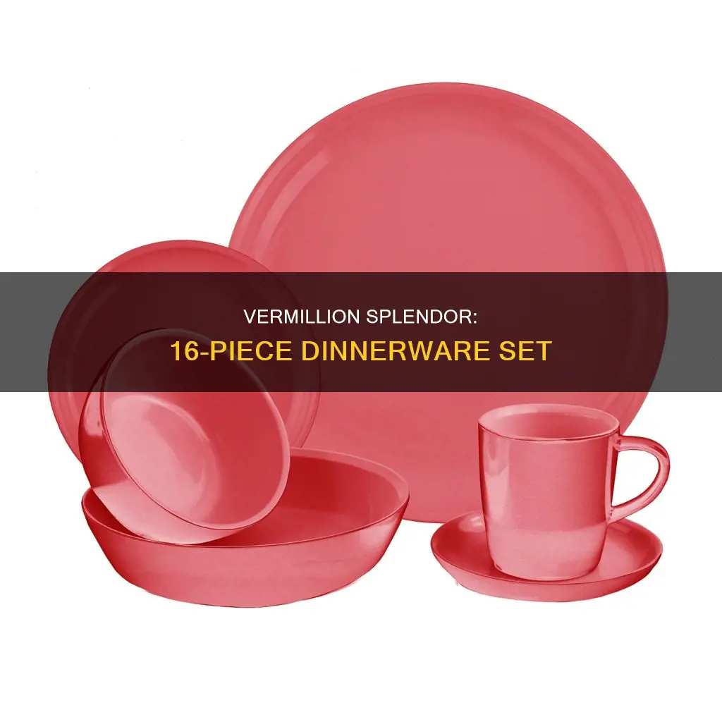 this threshold 16 piece vermillion dinnerware set