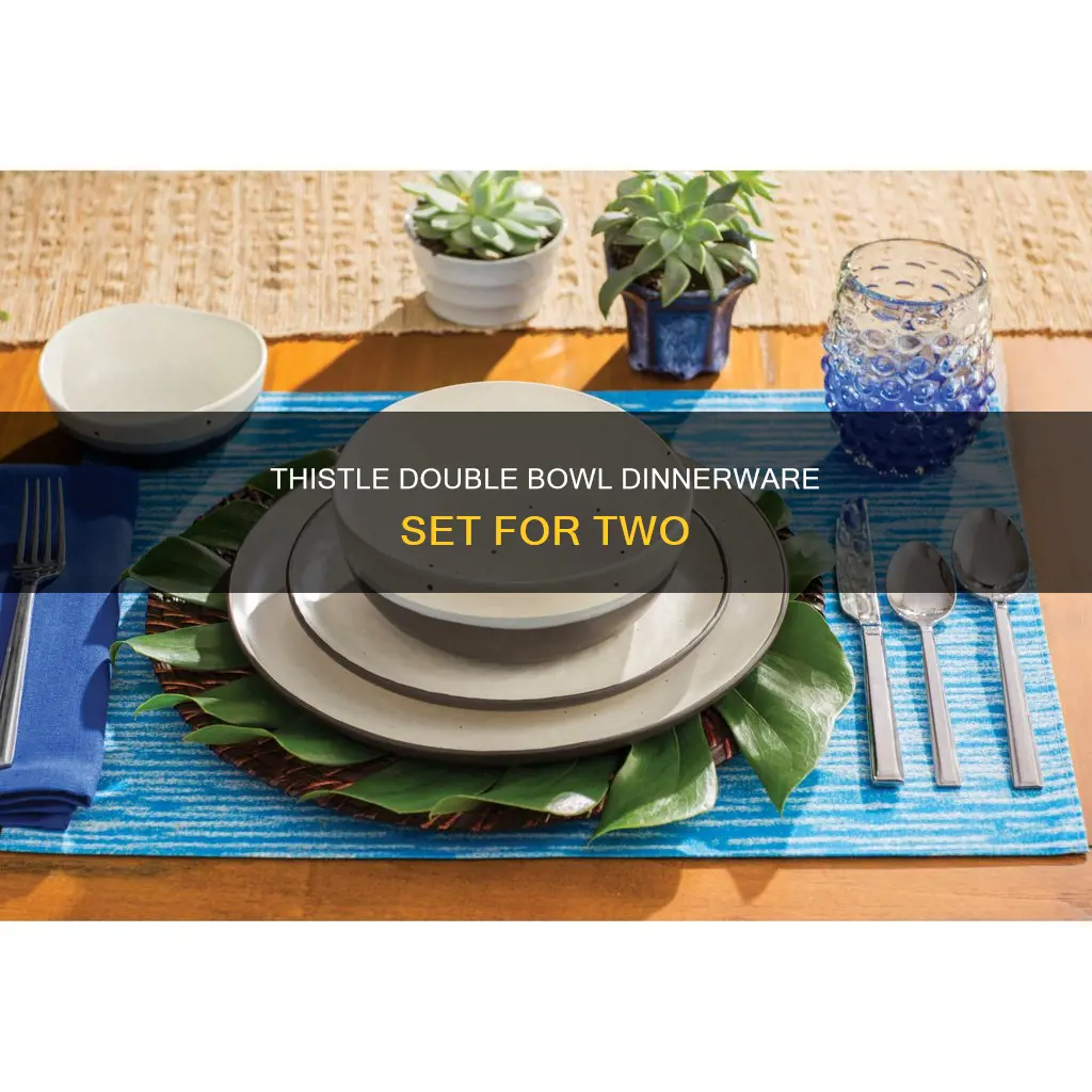 thistle double bowl 16 piece dinnerware set