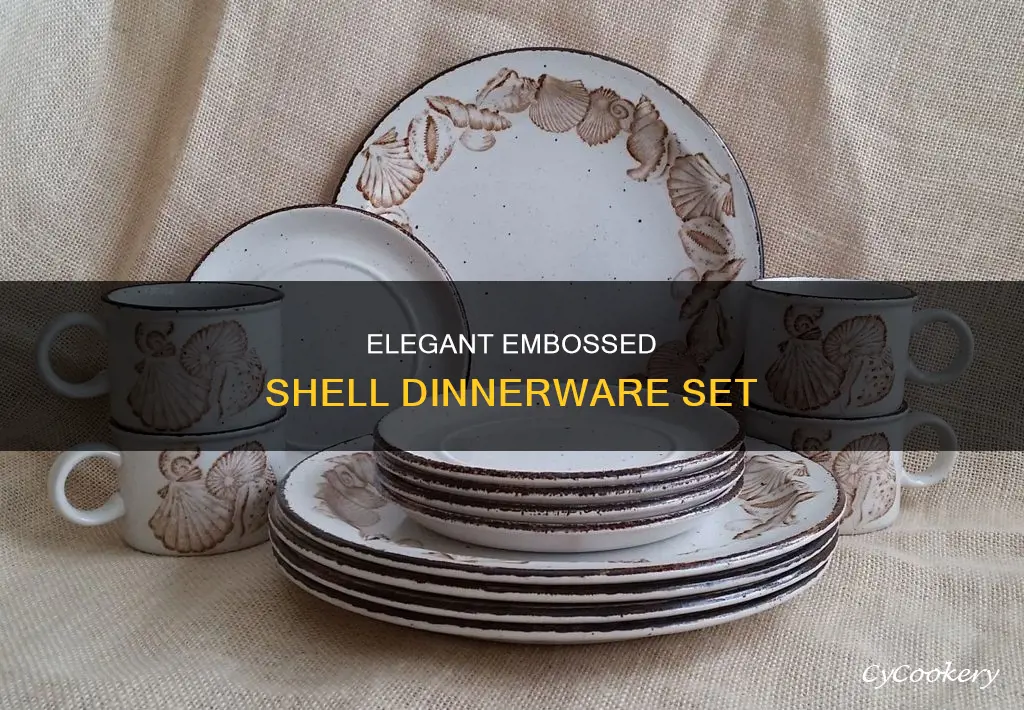 thomson potter 16 pc embossed shell dinnerware set