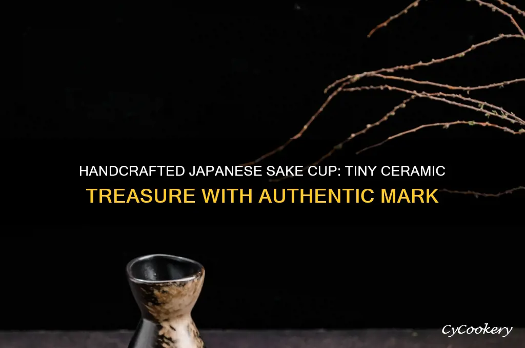 tiny ceramic hand painted sake cup with japan mark
