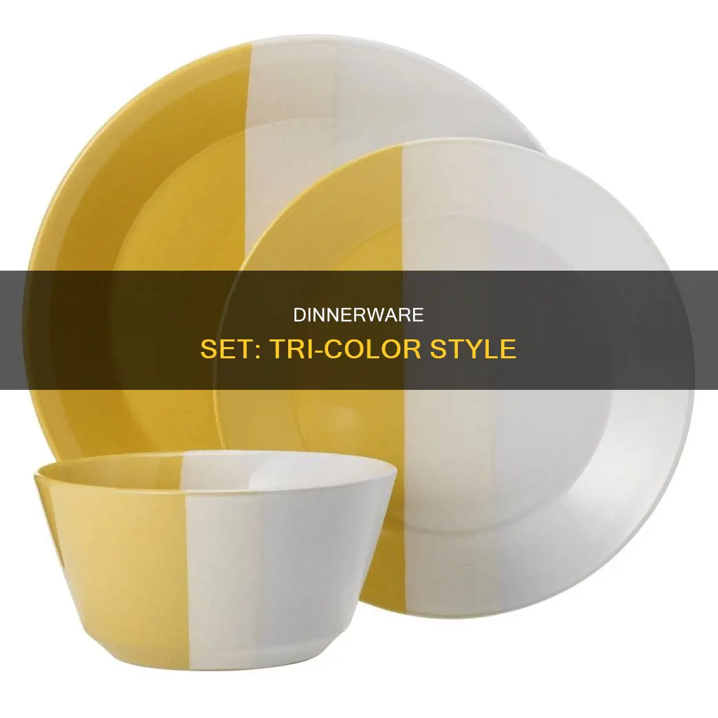 tri color dinnerware set