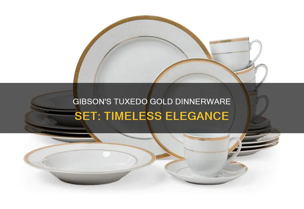 tuxedo gold dinnerware set gibson