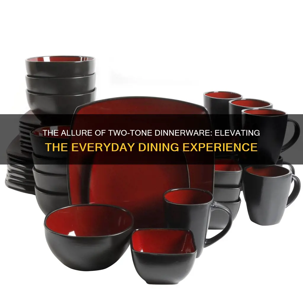 two tone dinnerware set