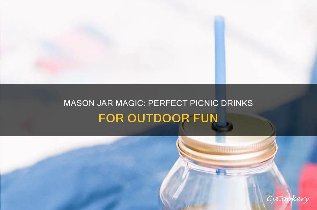 using mason jars for drinks for picnic