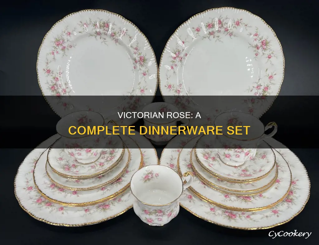 victorian rose 49 piece porcelain dinnerware set