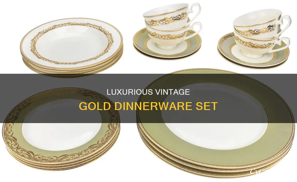 vintage 24k gold dinnerware set