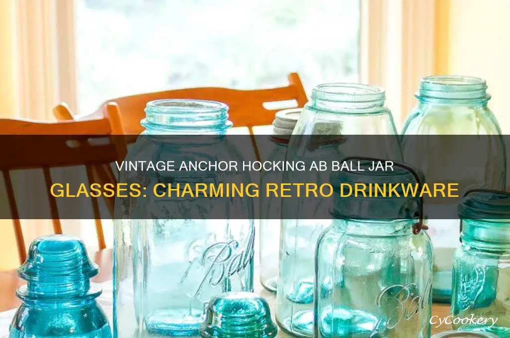 vintage anchor hocking ab ball jar drinking glasses