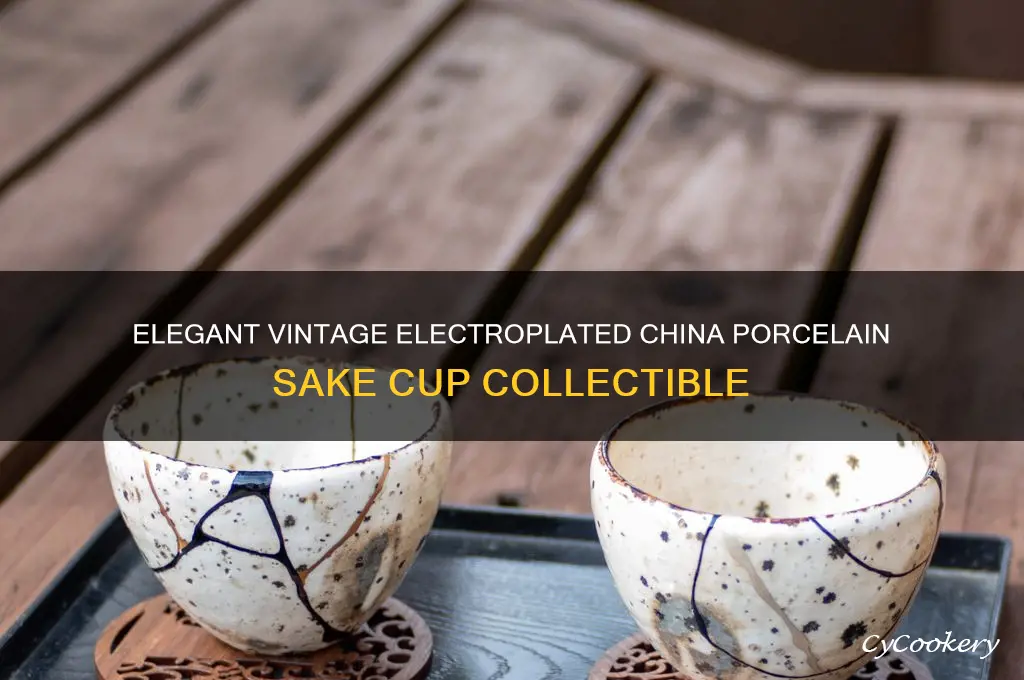 vintage china porcelain electroplated sake cup