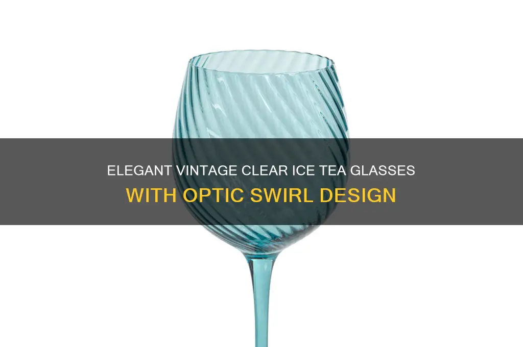 vintage clear ice tea glasses optic swirl