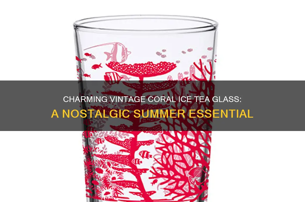 vintage coral ice tea glass