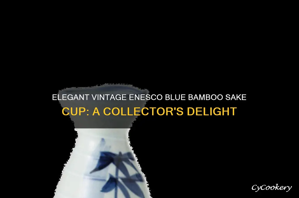 vintage enesco sake blue bamboo cup