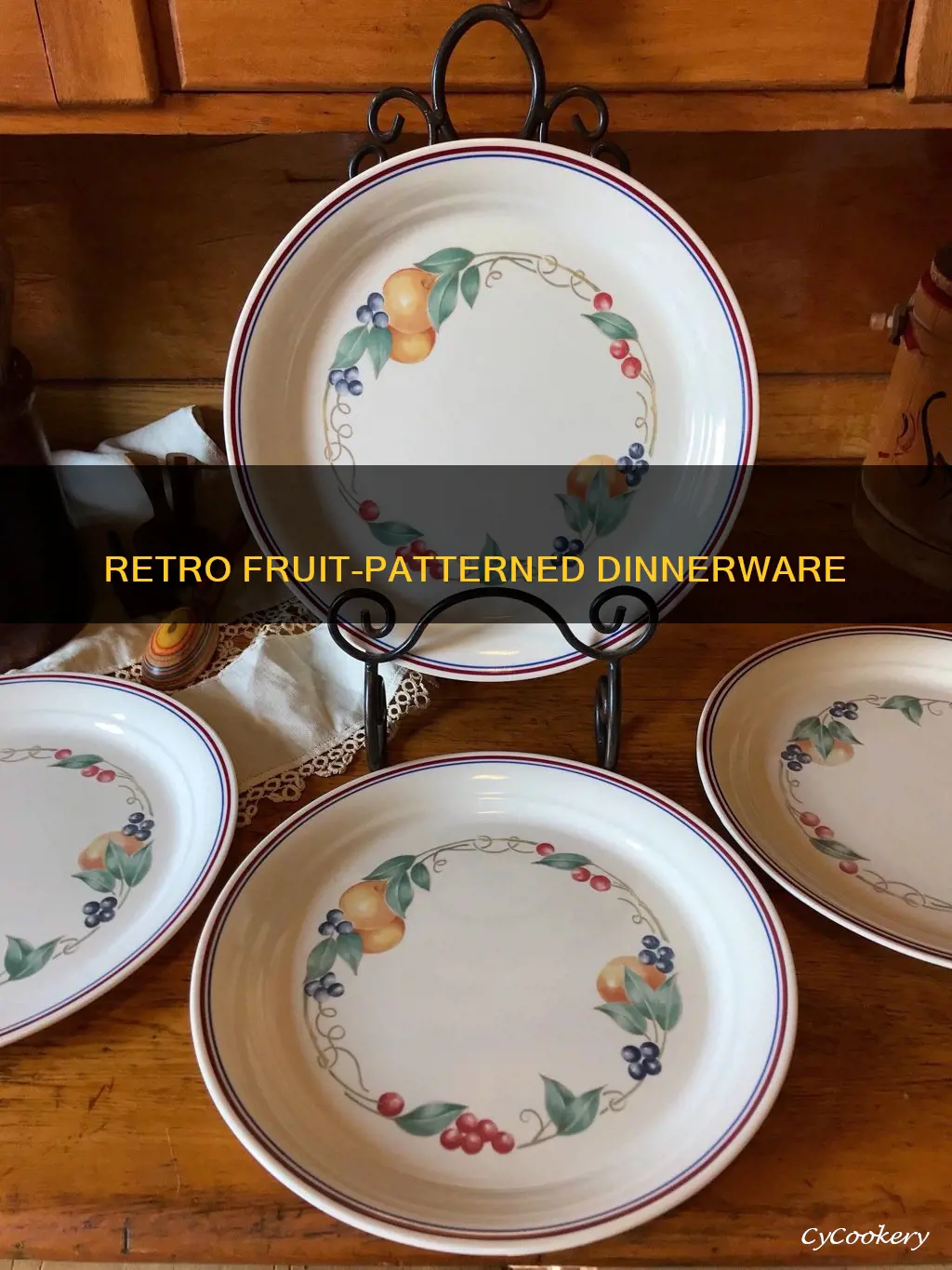 vintage fruit pattern dinnerware sets