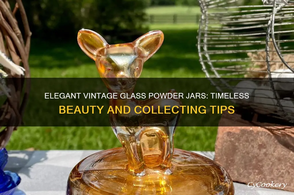 vintage glass powder jar