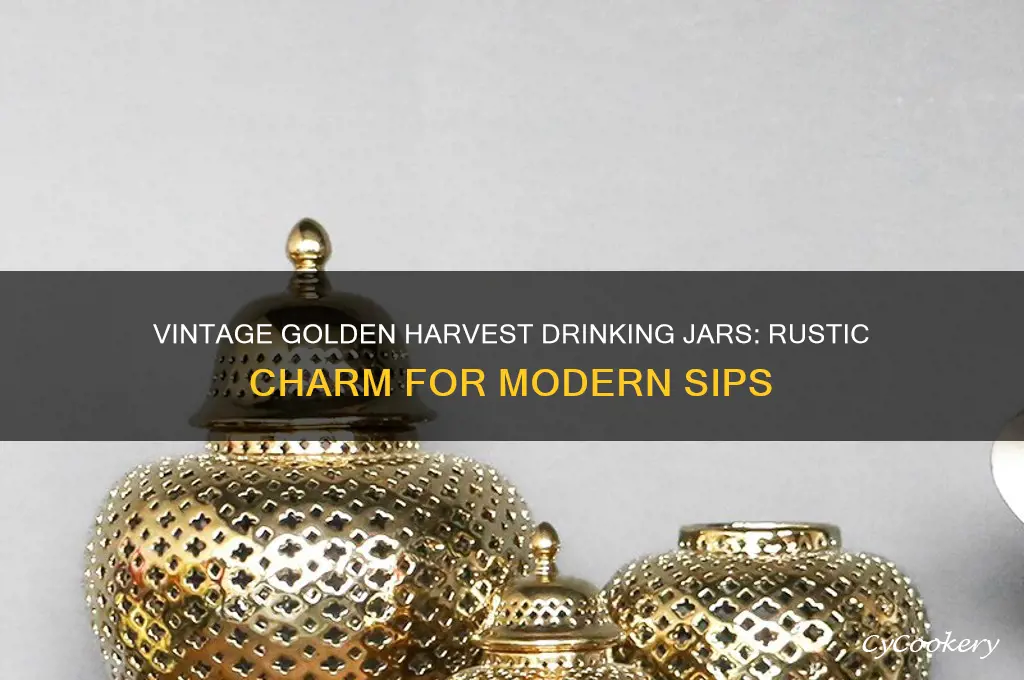 vintage golden harvest drinking jars