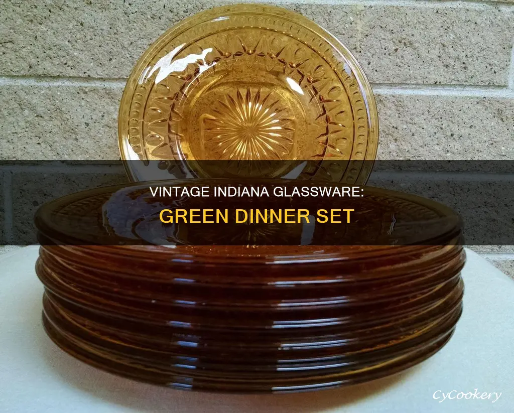 vintage green indiana glass dinnerware set