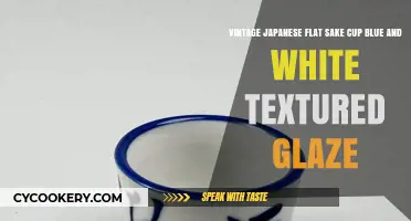 Elegant Vintage Japanese Flat Sake Cup: Blue-White Textured Glaze Charm