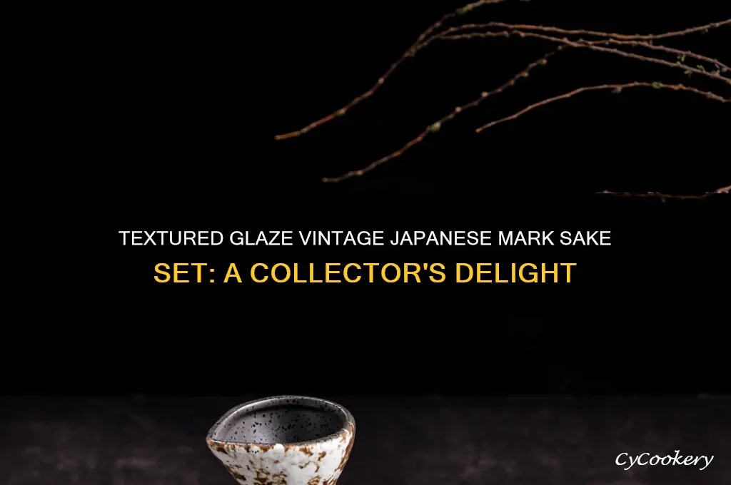 vintage japanese mark sake set textured glaze