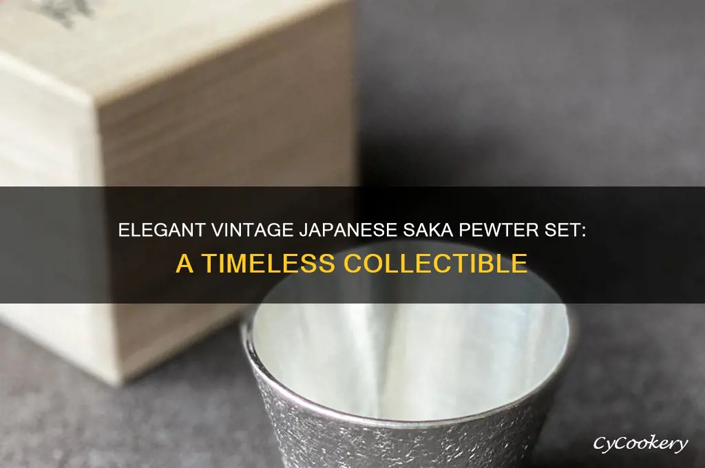 vintage japanese saka pewter set