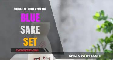 Elegant Vintage Kotobuki White & Blue Sake Set: A Timeless Treasure