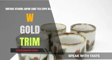 Elegant Vintage Otagiri Japan Sake Tea Cups: Black with Gold Trim