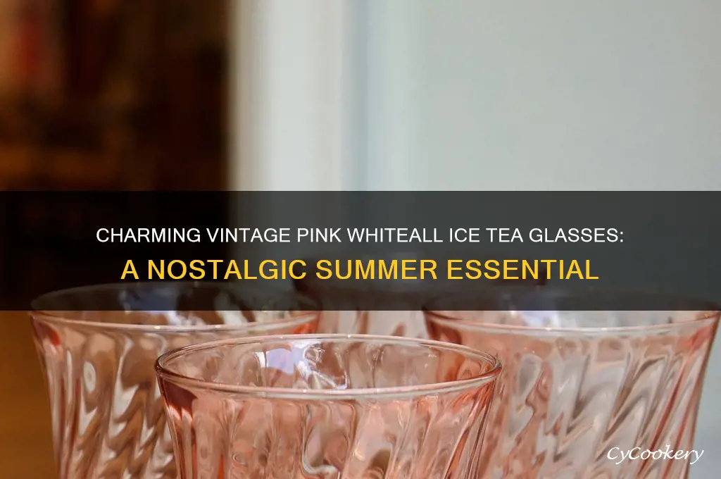 vintage pink whiteall ice tea glasses