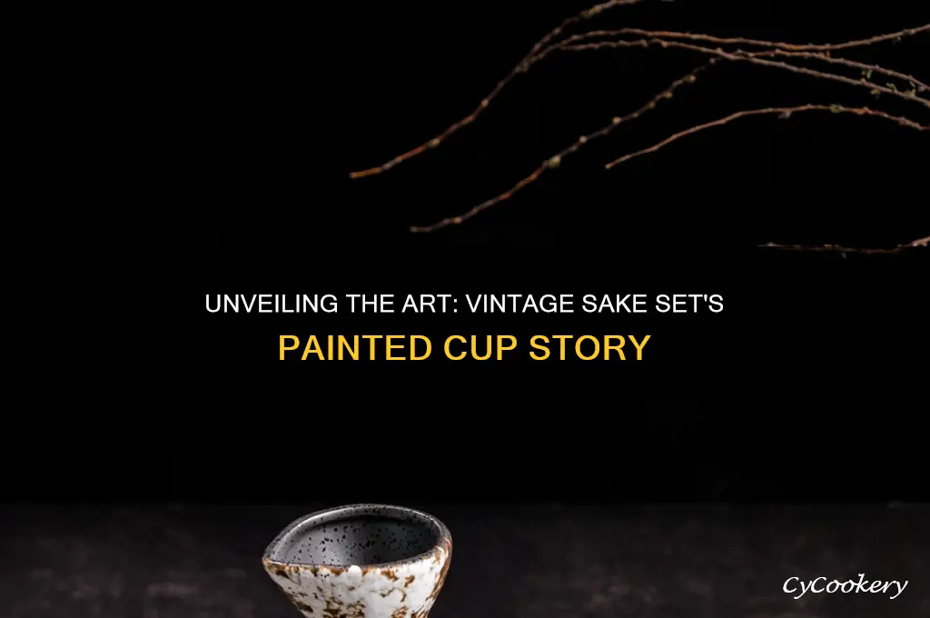 vintage sake set painted inside cup story