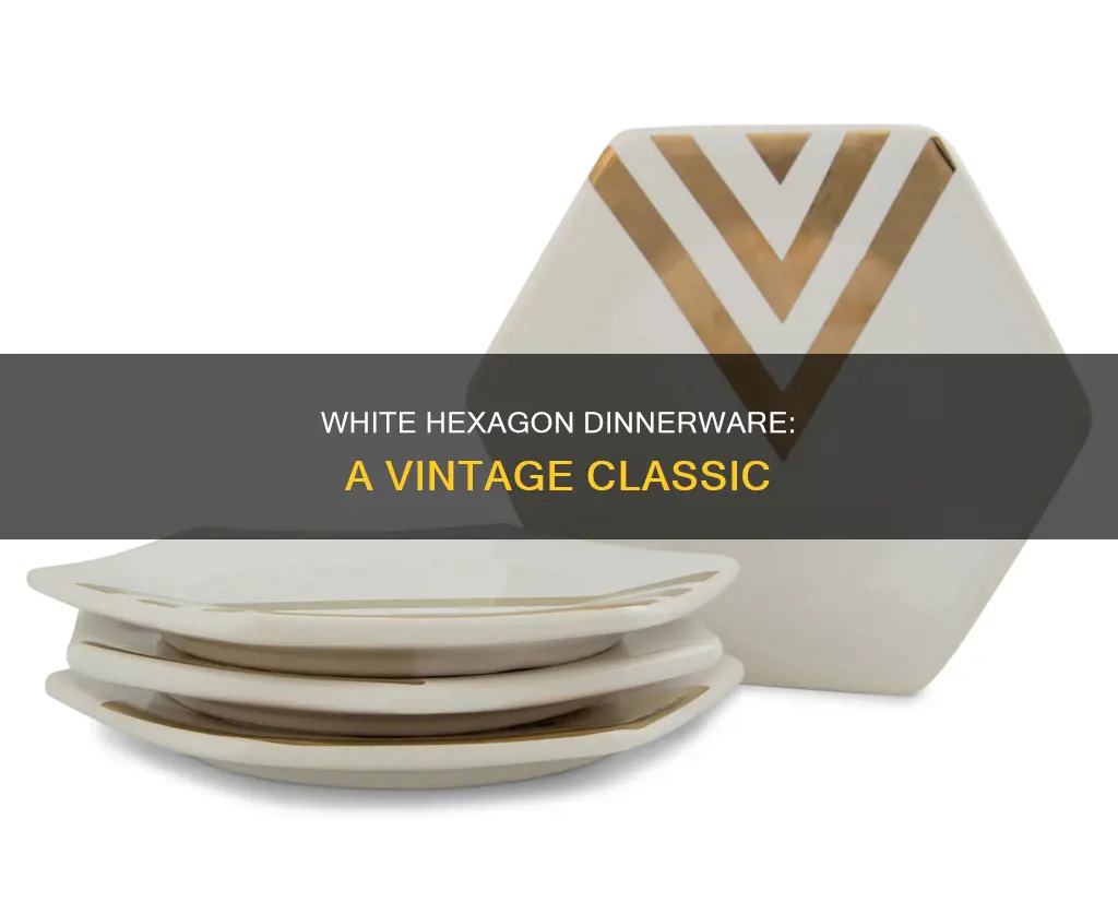 vintage solid white hexagon dinnerware set