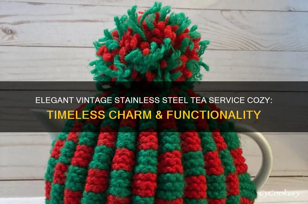 vintage stainless steel tea service cozy