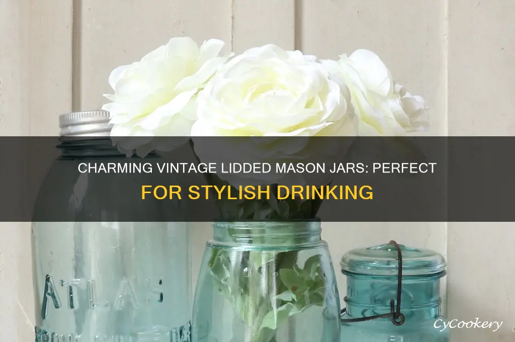 vintage style lidded mason drinking jars