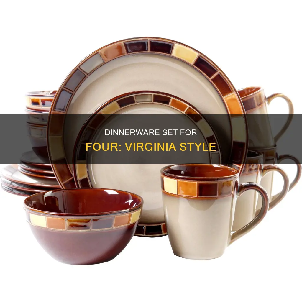 virgina 16 piece dinnerware set service for